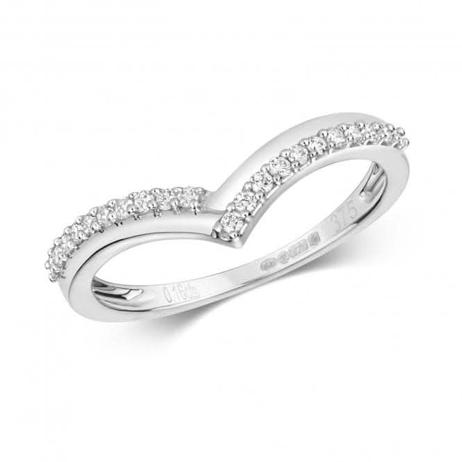 9ct Diamond Set Wishbone White Gold Rings RD568WDiamond JewelleryRD568W/J