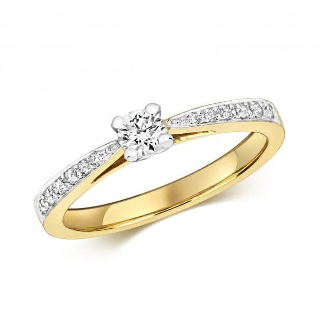 9ct Diamond Solitaire Set Shoulders Gold Rings RD622Diamond JewelleryRD622/J