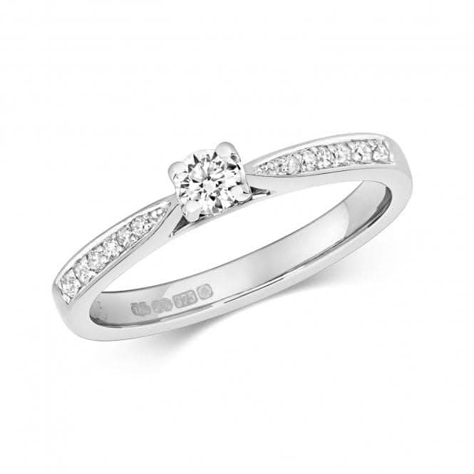Diamond Jewellery 9ct Solitaire Set Shoulders White Gold Rings RD626W