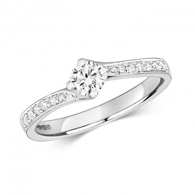 Diamond Jewellery 9ct Solitaire Set Shoulders White Gold Rings RD639W