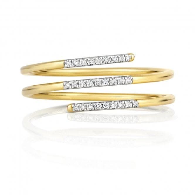 Diamond Jewellery 9ct Spiral Gold Ring with 0.05 Carat RD808