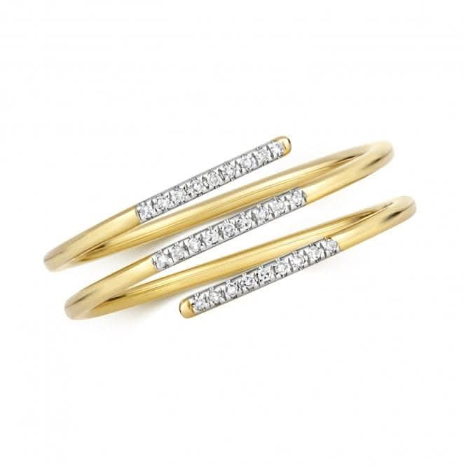 Diamond Jewellery 9ct Spiral Gold Ring with 0.05 Carat RD808