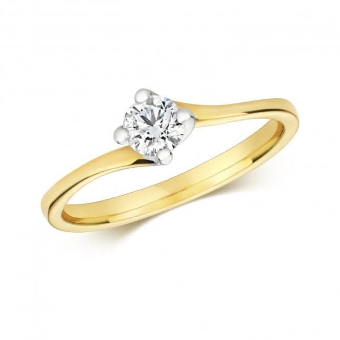 Diamond Jewellery 9ct Twist Solitaire Gold Rings RD603