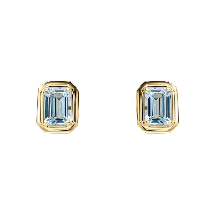 9ct Gold Aquamarine  Earrings GE2475T