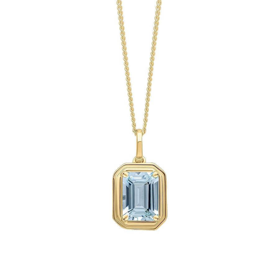 9ct Gold Aquamarine  Pendant GP2370T