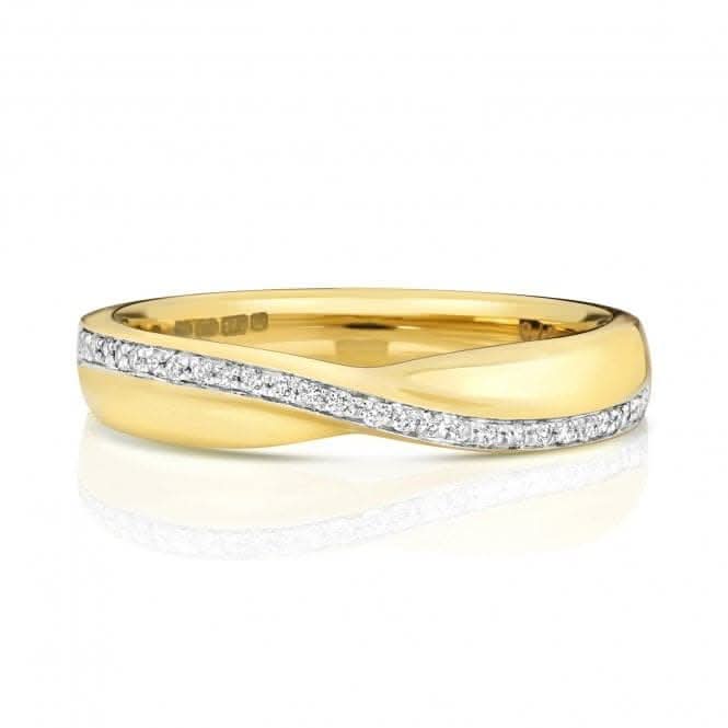 Wedding Band  9ct  Gold Crossover Band Ring W241/I