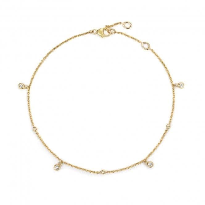 Diamond Jewellery 9ct Gold Bracelet with 0.08 Carat Diamonds BD041
