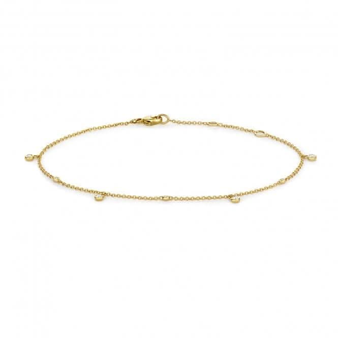 Diamond Jewellery 9ct Gold Bracelet with 0.08 Carat Diamonds BD041