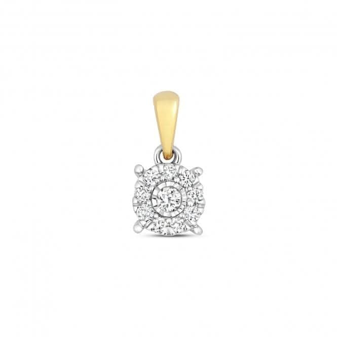 9ct Gold Diamond Brilliant Illusion Pendant PD175Diamond JewelleryPD175