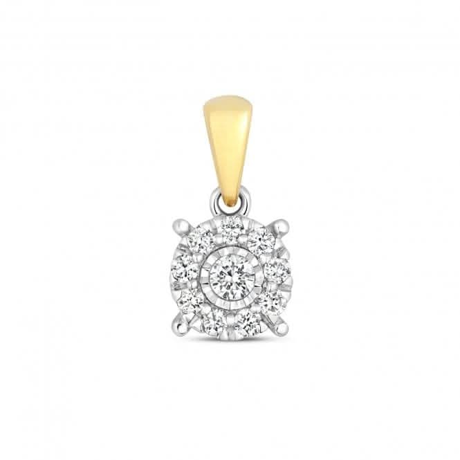 9ct Gold Diamond Brilliant Illusion Pendant PD177Diamond JewelleryPD177