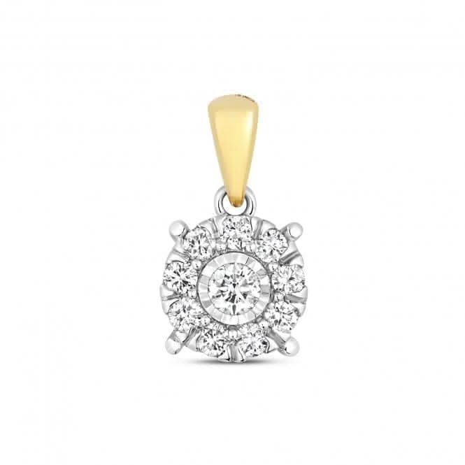 9ct Gold Diamond Brilliant Illusion Pendant PD178Diamond JewelleryPD178