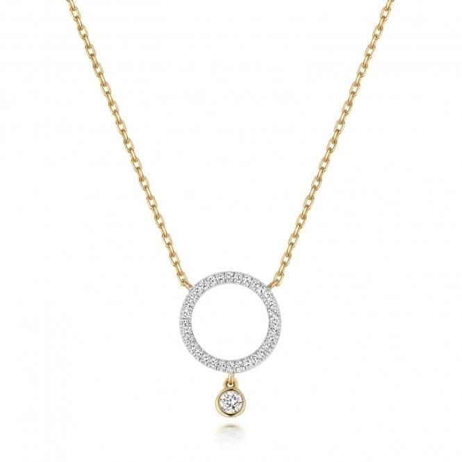 9ct Gold Diamond Circle Drop Necklace ND139Diamond JewelleryND139