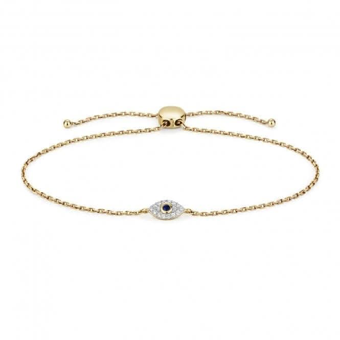 9ct Gold Diamond Evil Eye Bracelet BD033Diamond JewelleryBD033