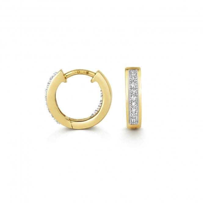 Diamond Jewellery 9ct Gold Diamond Huggies Earrings ED134