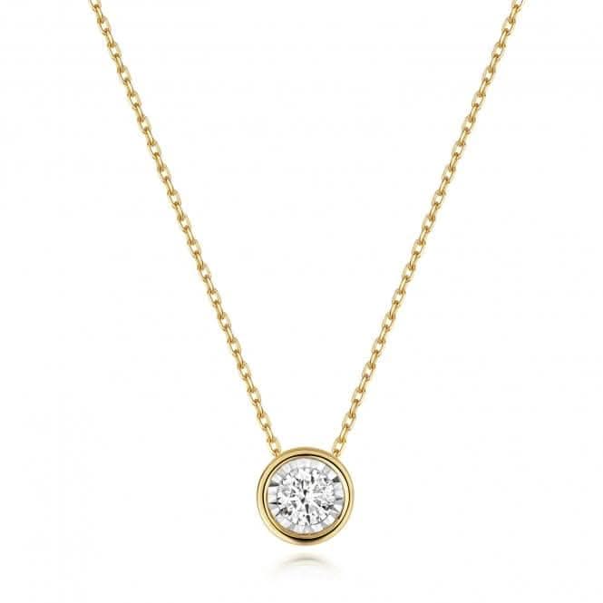 9ct Gold Diamond Illusion Rubover Necklace ND138Diamond JewelleryND138
