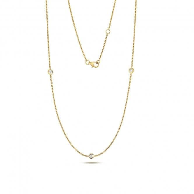 Diamond Jewellery 9k Gold Diamond Necklace with 0.21 Carat Centerpiece ND101