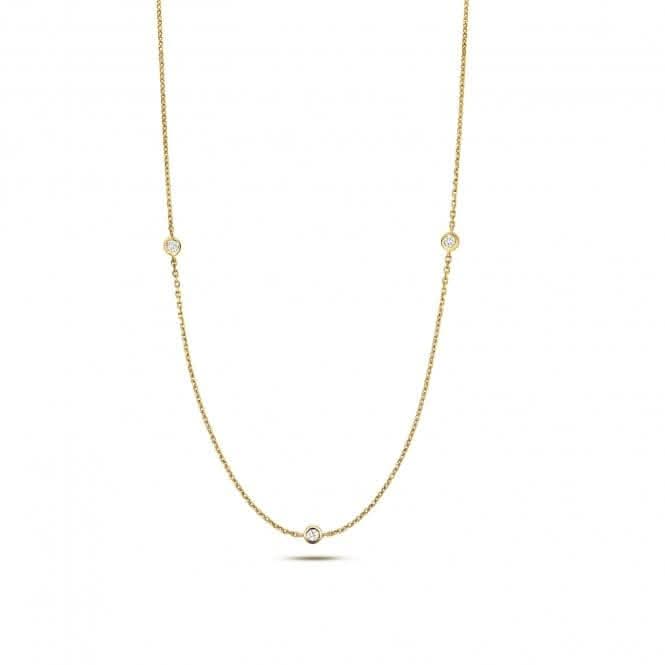 Diamond Jewellery 9k Gold Diamond Necklace with 0.21 Carat Centerpiece ND101