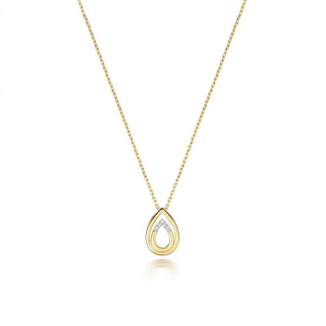Diamond Jewellery 9ct Gold Diamond Necklace with 0.02CT Sparkling Diamond