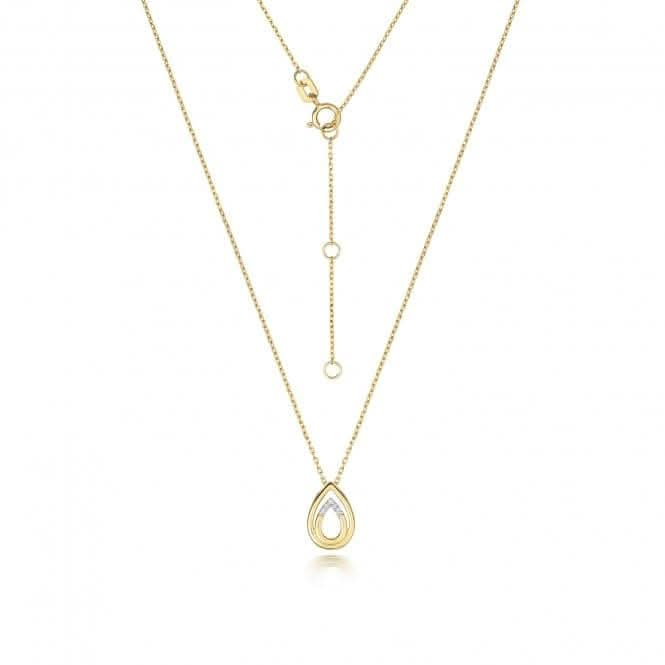Diamond Jewellery 9ct Gold Diamond Necklace with 0.02CT Sparkling Diamond