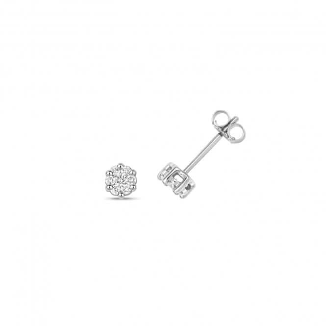 Diamond Jewellery 9ct Gold Diamond Illusion Set Stud Earrings ED111W