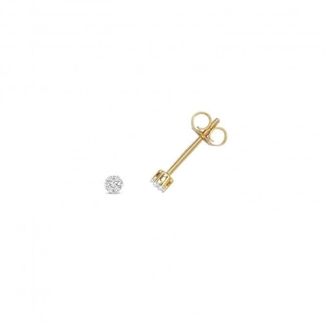 Diamond Jewellery 9ct Gold Diamond Round Illusion Set Studs ED114