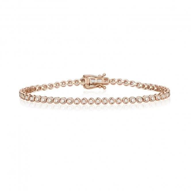 Diamond Jewellery 9ct Gold Diamond Rubover Tennis Bracelet BD038R