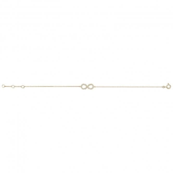 9ct Gold Infinity Bracelet with Zirconia BR603