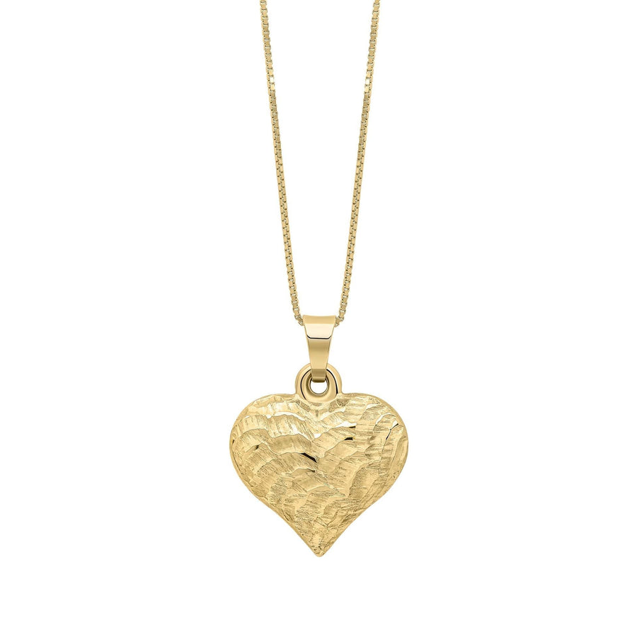 9ct Gold Heart Ripple Texture Necklace GP2357