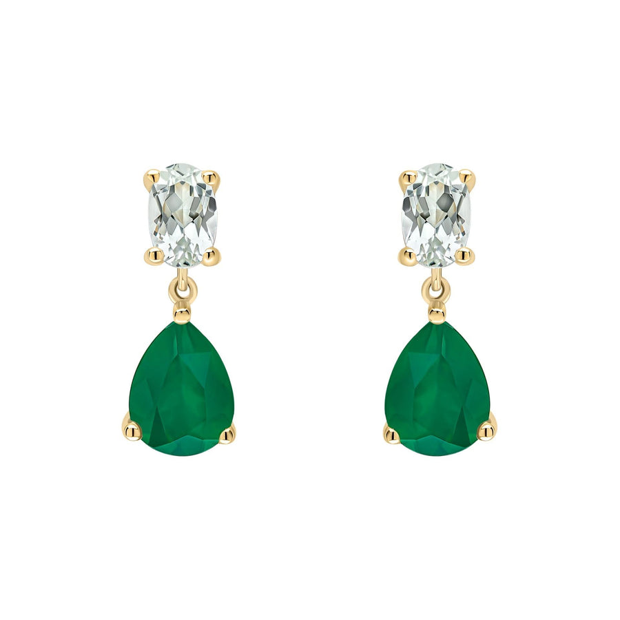 9ct Gold Onyx Amethyst Earrings GE2476G