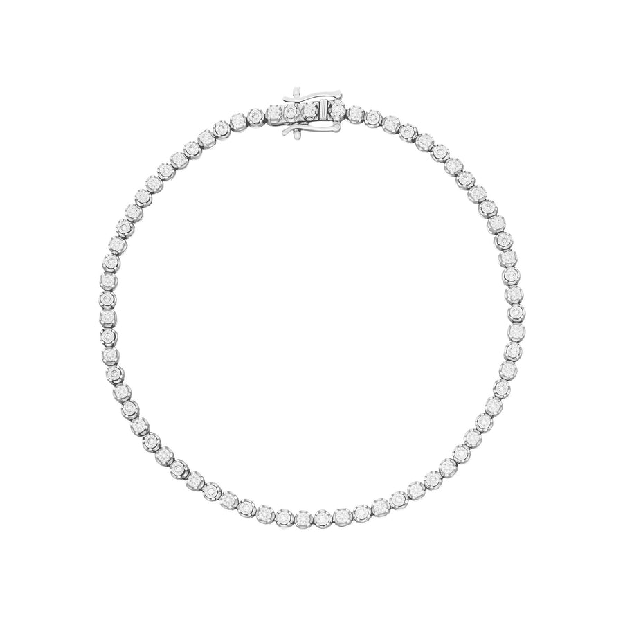9ct Gold Rhodium Plated Diamond Bracelet GB529