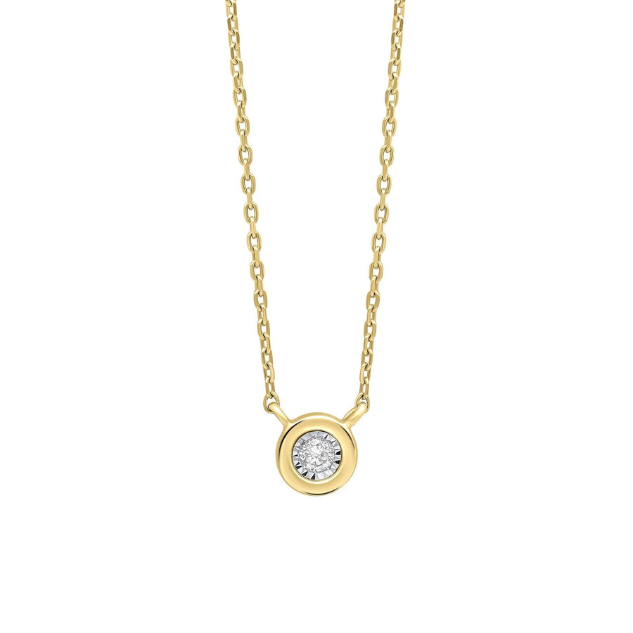 9ct Gold Rhodium Plated Diamond Necklace GN406