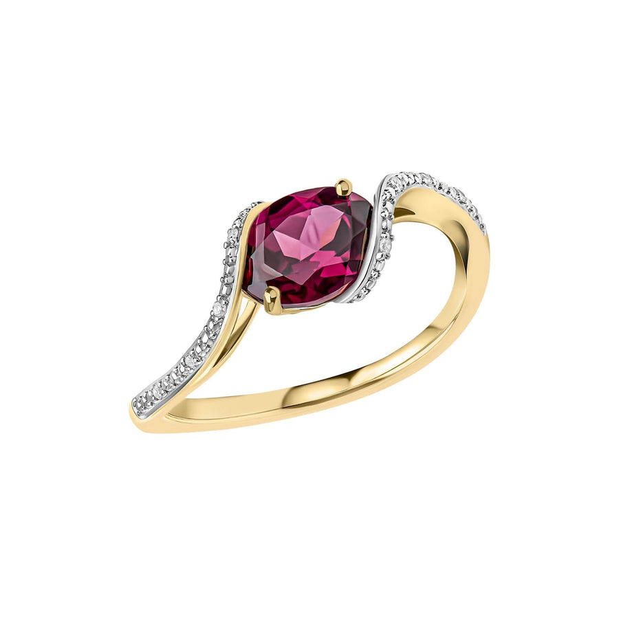 9ct Gold Rhodium Plated Garnet Ring GR638M