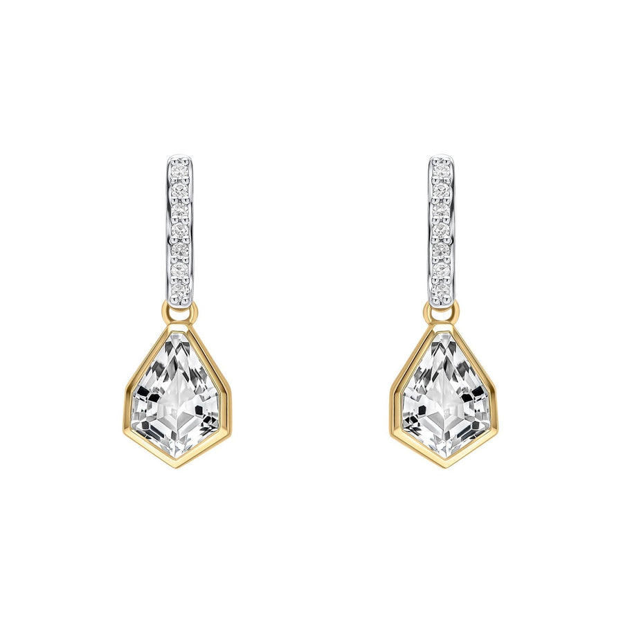 9ct Gold Rhodium Plated Topaz Earrings GE2482C
