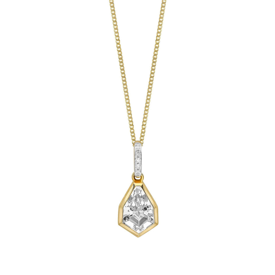 9ct Gold Rhodium Plated Topaz Pendant GP2360C