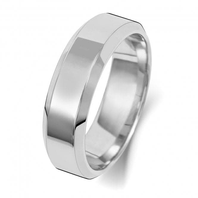 Bevelled Edge 18ct Rose Gold 8mm Wedding Ring main image 1