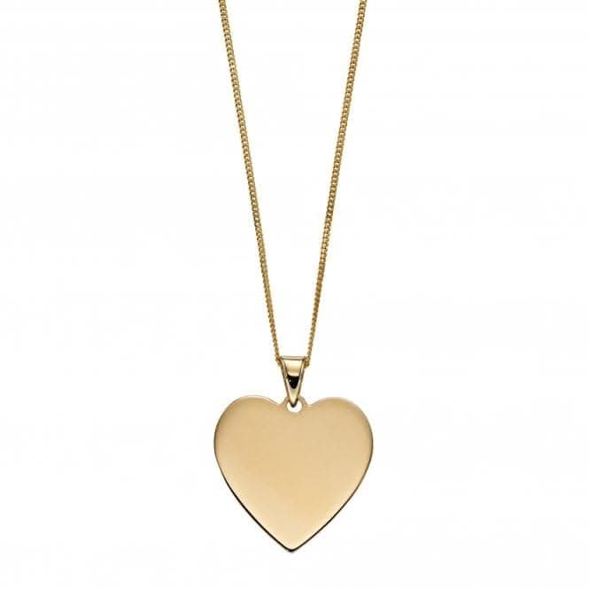 9ct Heart Engravable Disc Necklace GP2237