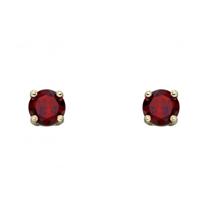 9ct January Garnet 4mm Stud Earrings GE2326