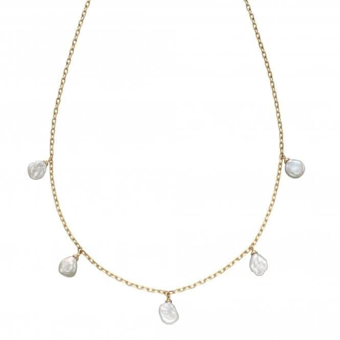 9ct Keshi Pearl Charm In Yellow Gold Necklace GN345