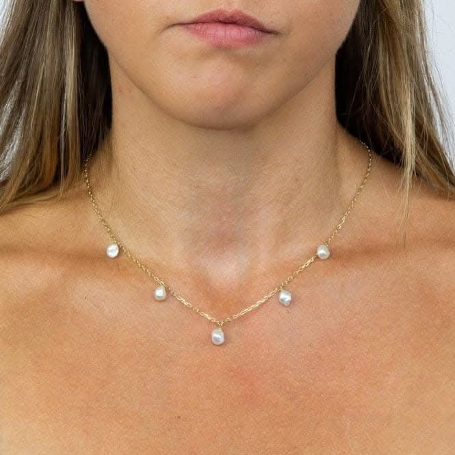9ct Keshi Pearl Charm In Yellow Gold Necklace GN345