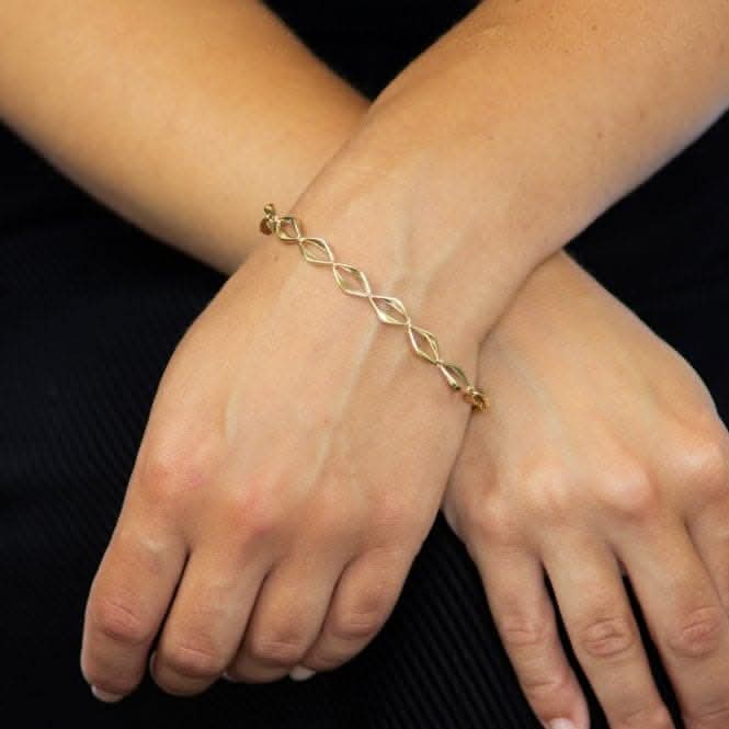 9ct Open Eye Link Yellow Gold Bracelet GB487