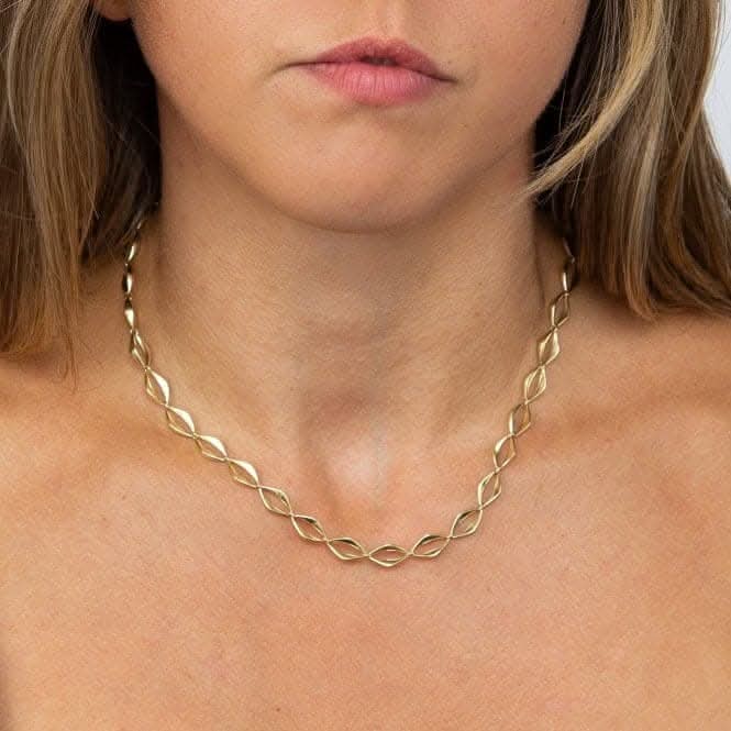 9ct Open Eye Link Yellow Gold Necklace GN344