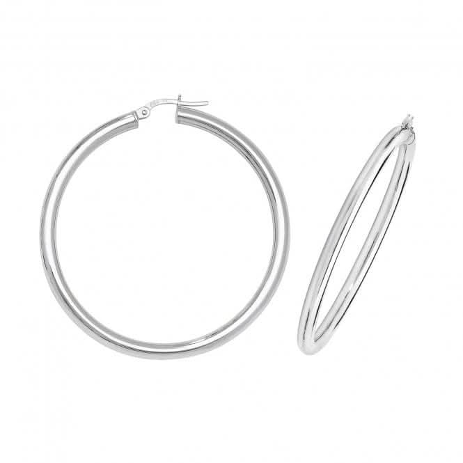 9ct White Gold 40mm Hoop Earrings ER504W