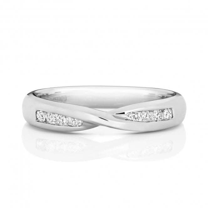 Wedding Band 9ct White Gold Crossover Band Ring W243W/I