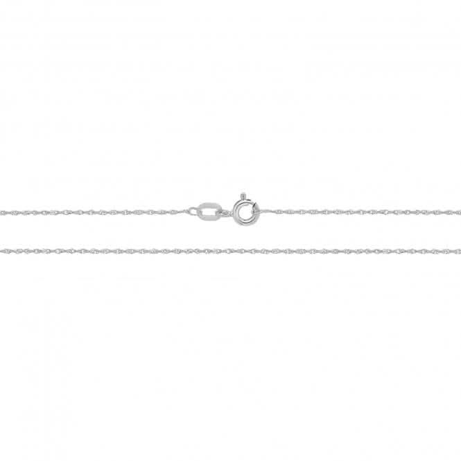 9CT White Gold Diamond Cut Lightweight Singapore Chain