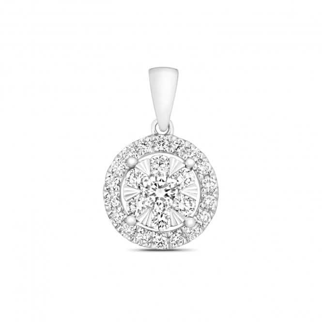 9ct White Gold Diamond Brilliant Halo Pendant PDQ149WDiamond JewelleryPDQ149W