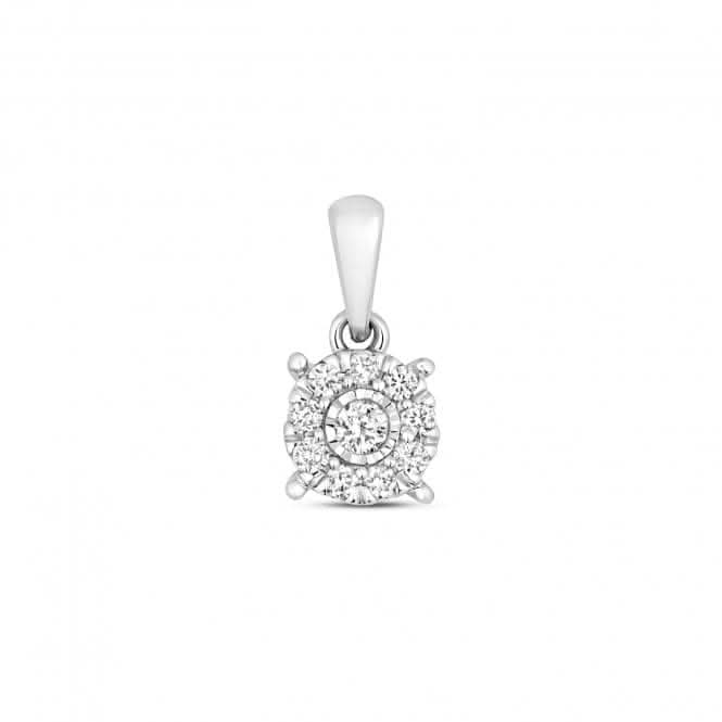 9ct White Gold Diamond Brilliant Illusion Pendant PD175WDiamond JewelleryPD175W