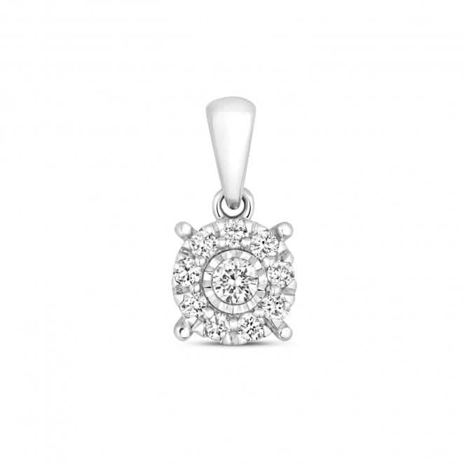 9ct White Gold Diamond Brilliant Illusion Pendant PD177WDiamond JewelleryPD177W