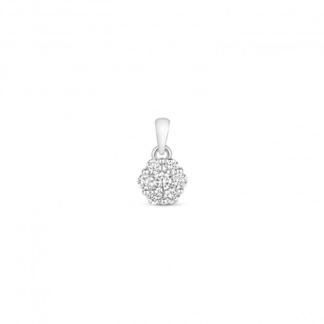 9ct White Gold Diamond Cluster Pendant PD155WDiamond JewelleryPD155W