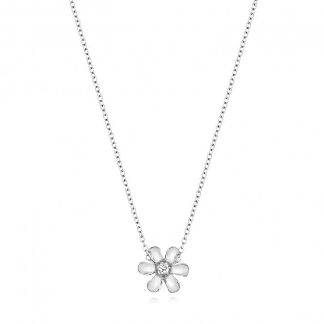 9ct White Gold Diamond Daisy Necklace ND122WDiamond JewelleryND122W