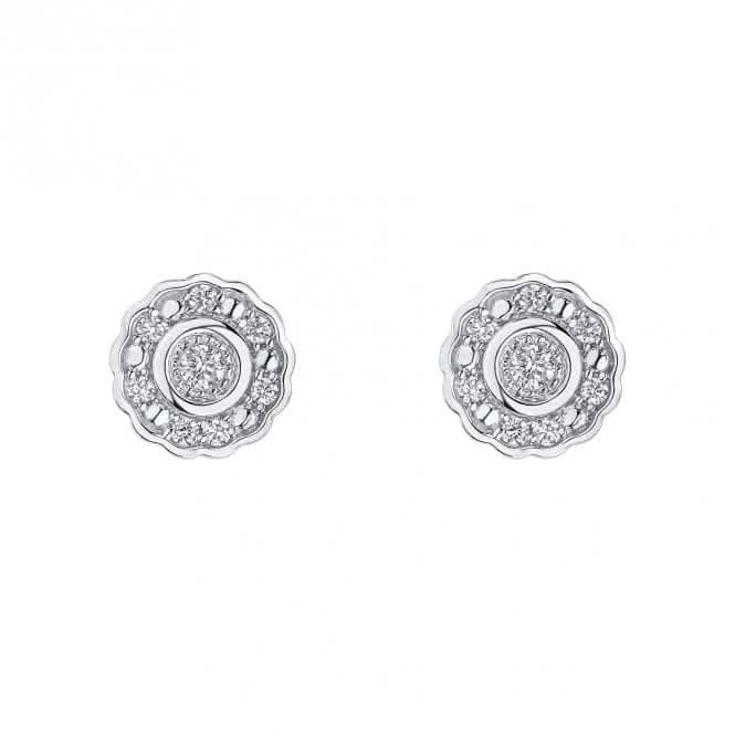 9ct White Gold Diamond Earrings GE2463
